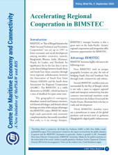 Accelerating Regional Cooperation in BIMSTEC