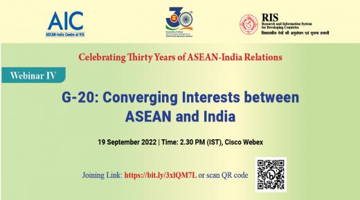 WEBINAR IV G-20: Converging Interests between ASEAN and India